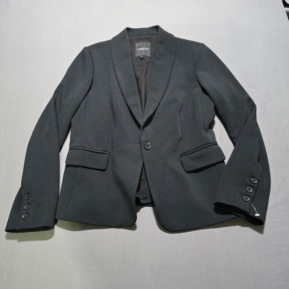 Rachel Roy Collection Black Blazer Jacket Women's  10 Single Button career